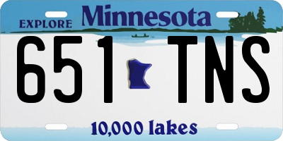 MN license plate 651TNS