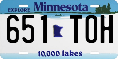 MN license plate 651TOH