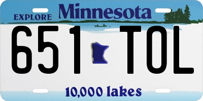 MN license plate 651TOL