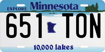MN license plate 651TON