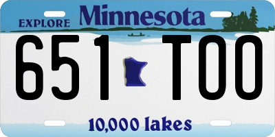 MN license plate 651TOO