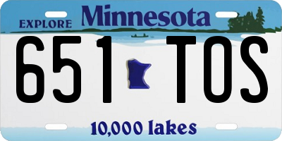 MN license plate 651TOS