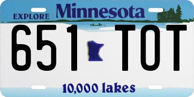MN license plate 651TOT