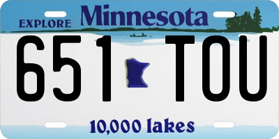 MN license plate 651TOU