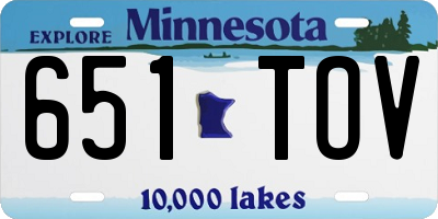 MN license plate 651TOV