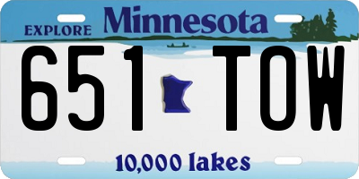 MN license plate 651TOW