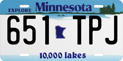MN license plate 651TPJ