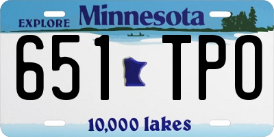 MN license plate 651TPO