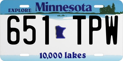 MN license plate 651TPW
