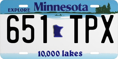 MN license plate 651TPX