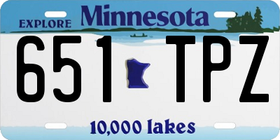 MN license plate 651TPZ