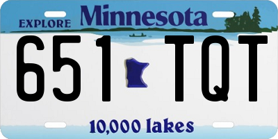 MN license plate 651TQT