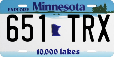 MN license plate 651TRX