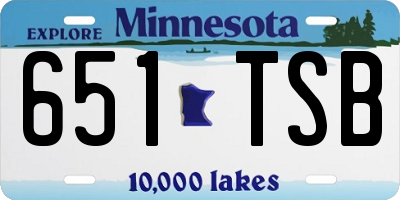 MN license plate 651TSB