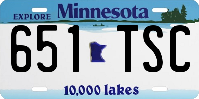 MN license plate 651TSC
