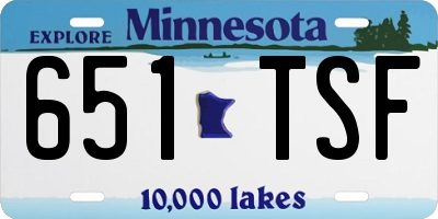MN license plate 651TSF