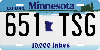 MN license plate 651TSG