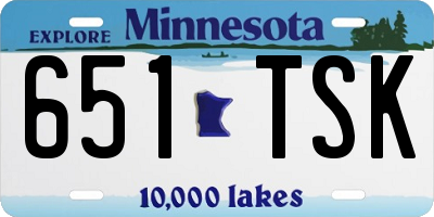 MN license plate 651TSK