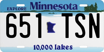 MN license plate 651TSN