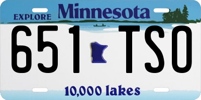 MN license plate 651TSO