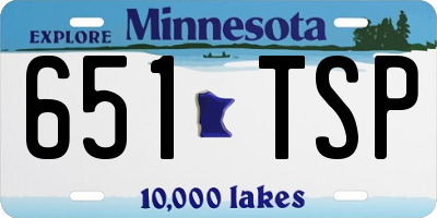 MN license plate 651TSP