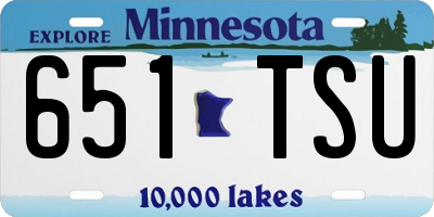 MN license plate 651TSU