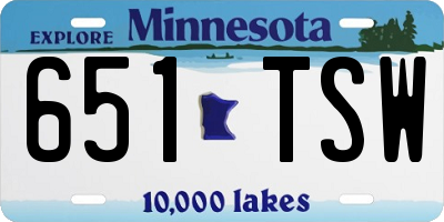 MN license plate 651TSW