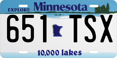 MN license plate 651TSX