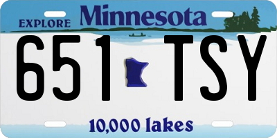 MN license plate 651TSY
