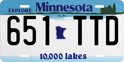 MN license plate 651TTD