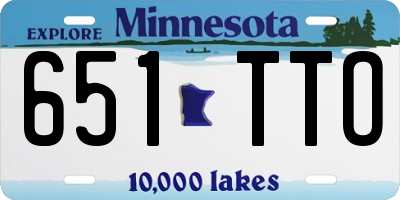 MN license plate 651TTO