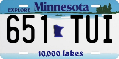 MN license plate 651TUI