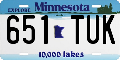 MN license plate 651TUK