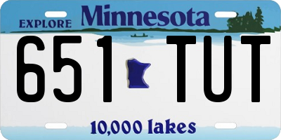 MN license plate 651TUT