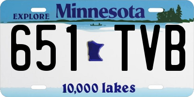 MN license plate 651TVB