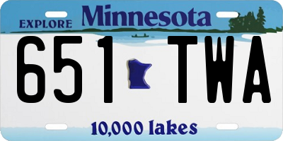 MN license plate 651TWA