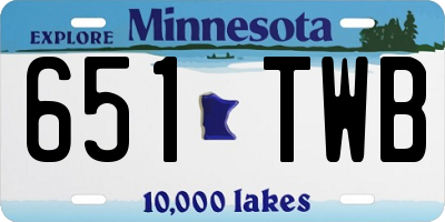 MN license plate 651TWB