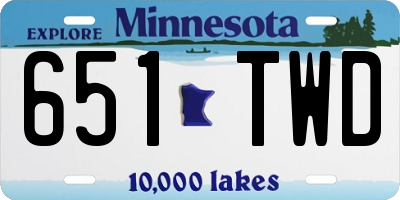 MN license plate 651TWD