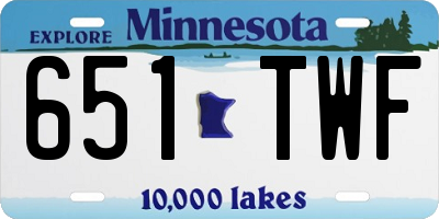 MN license plate 651TWF