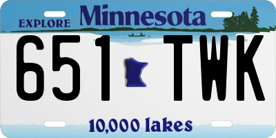 MN license plate 651TWK