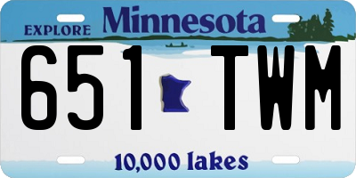 MN license plate 651TWM