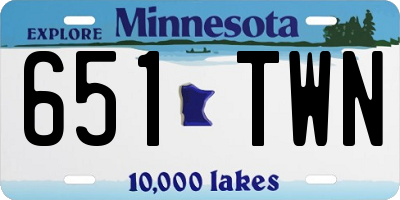 MN license plate 651TWN