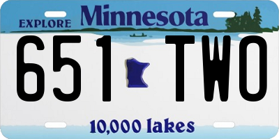 MN license plate 651TWO