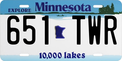 MN license plate 651TWR