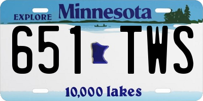 MN license plate 651TWS