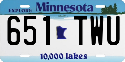 MN license plate 651TWU