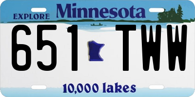 MN license plate 651TWW