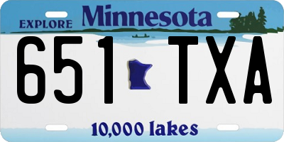 MN license plate 651TXA