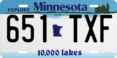 MN license plate 651TXF