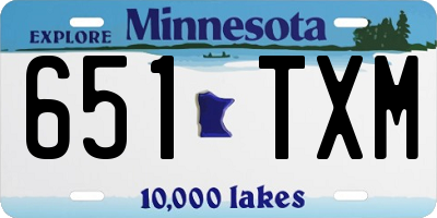 MN license plate 651TXM